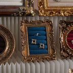 Rococo Ring & Earring Display Frame, Wall Hanging or Standing Vegan Suede Holder