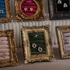 Rococo Ring & Earring Display Frame, Wall Hanging or Standing Vegan Suede Holder