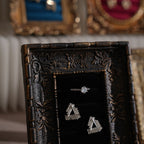 Rococo Ring & Earring Display Frame, Wall Hanging or Standing Vegan Suede Holder