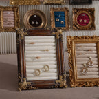 Rococo Ring & Earring Display Frame, Wall Hanging or Standing Vegan Suede Holder