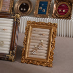 Rococo Ring & Earring Display Frame, Wall Hanging or Standing Vegan Suede Holder
