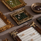 Rococo Ring & Earring Display Frame, Wall Hanging or Standing Vegan Suede Holder