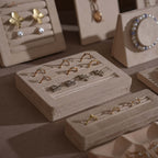 Beige Vegan Suede Jewelry Display 24 PCs Set