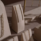 Beige Vegan Suede Jewelry Display 24 PCs Set