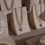 Beige Vegan Suede Jewelry Display 24 PCs Set