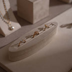 Beige Vegan Suede Jewelry Display 24 PCs Set