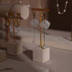 Beige Vegan Suede Jewelry Display 24 PCs Set