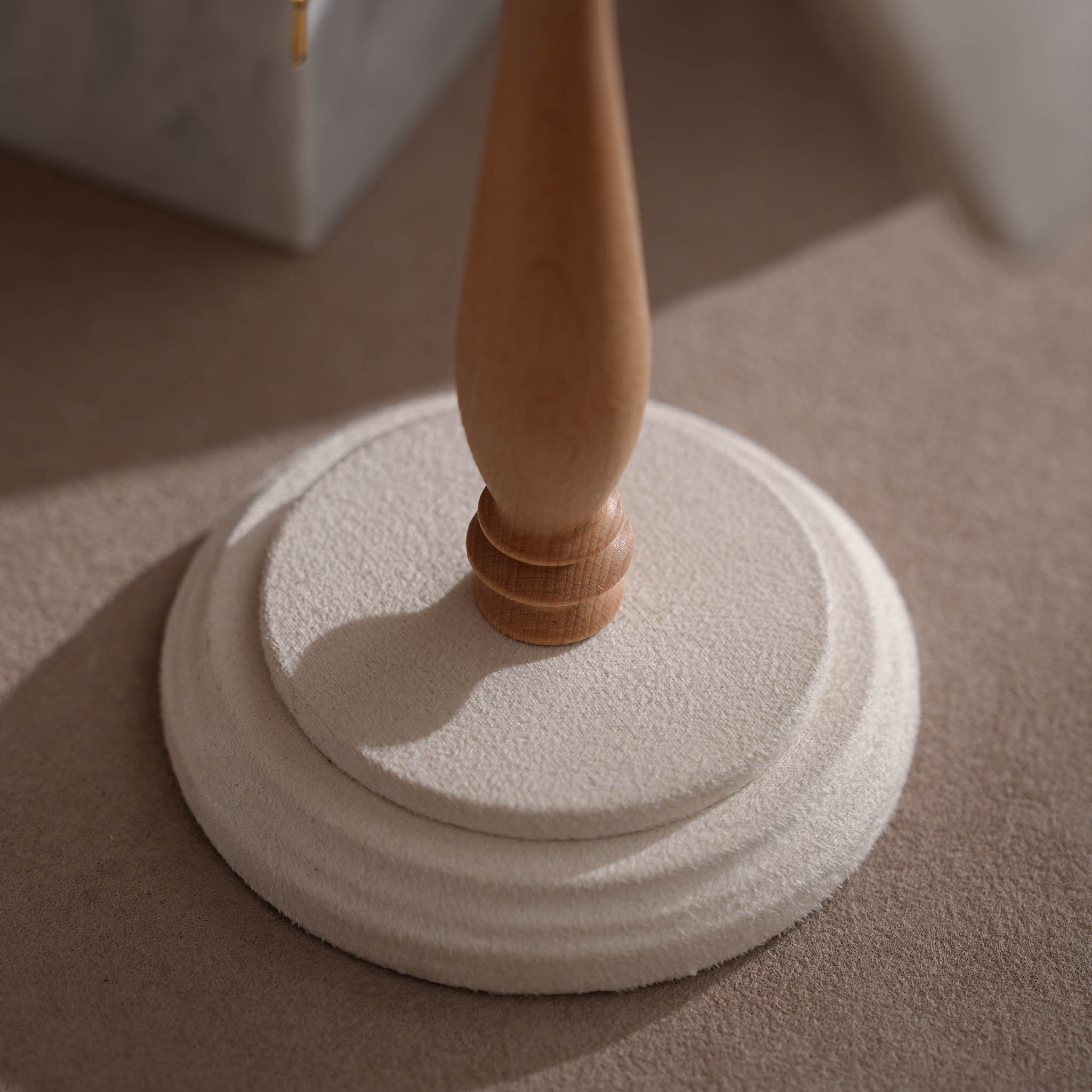 Cream White Vegan Suede Jewelry Display Set