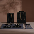 Black and Grey Felt 10-Piece Jewelry Display Set
