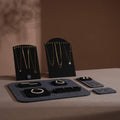 Black and Grey Felt 10-Piece Jewelry Display Set