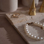 Yellow Travertine & Brass Jewelry Display Set | 11 Pieces