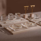 Beige Vagen suede Jewelry Display Set · 14-Piece
