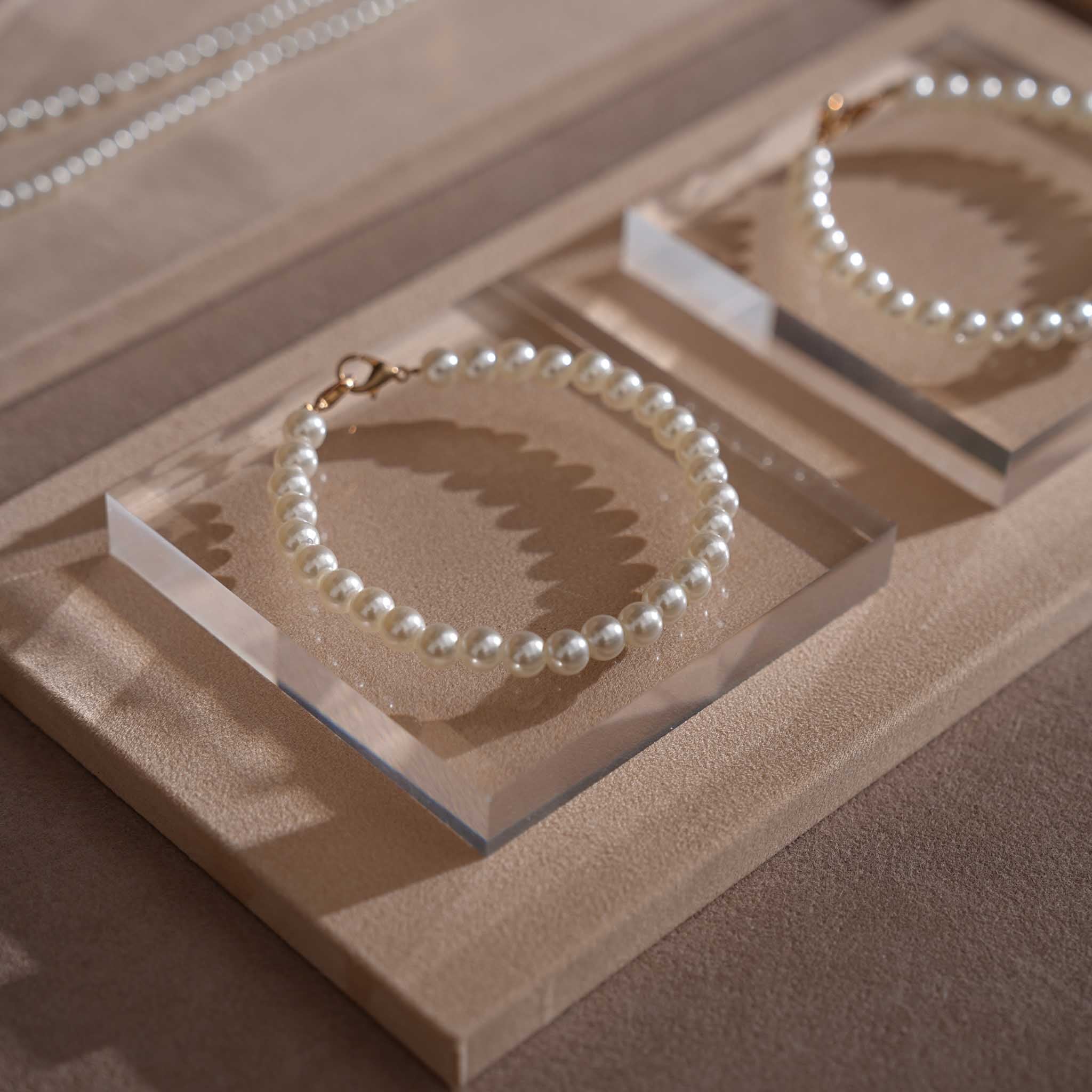 Beige Vagen suede Jewelry Display Set · 14-Piece
