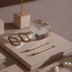 Beige Vagen suede Jewelry Display Set · 14-Piece