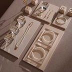 Beige Vagen suede Jewelry Display Set · 14-Piece