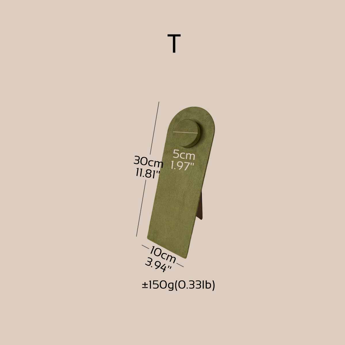 Arco Necklace Display Stand, Vegan Suede Pendant Board with Easel Back for Boutique Counter, Product Photography Prop, 2 Heights, 17 Colors