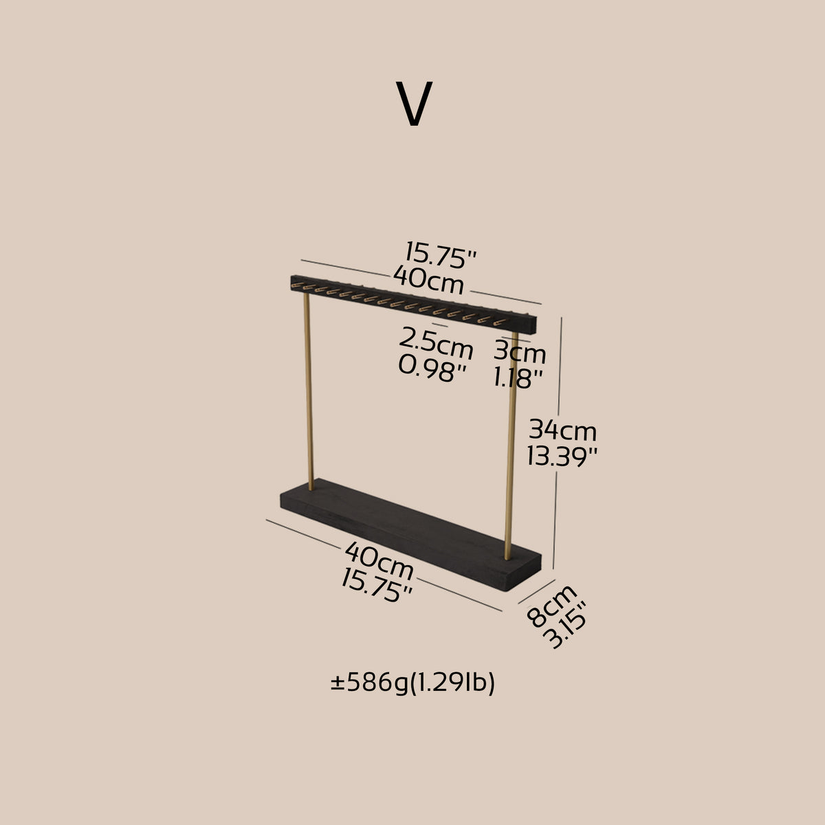 Vignette Jewelry Display Set — Dark Gray 24 Pieces
