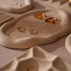 Cream White Jewelry Tray Set – Ring Dish, Bracelet Tray & Earring Holder, Vegan Suede