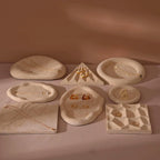 Cream White Jewelry Tray Set – Ring Dish, Bracelet Tray & Earring Holder, Vegan Suede
