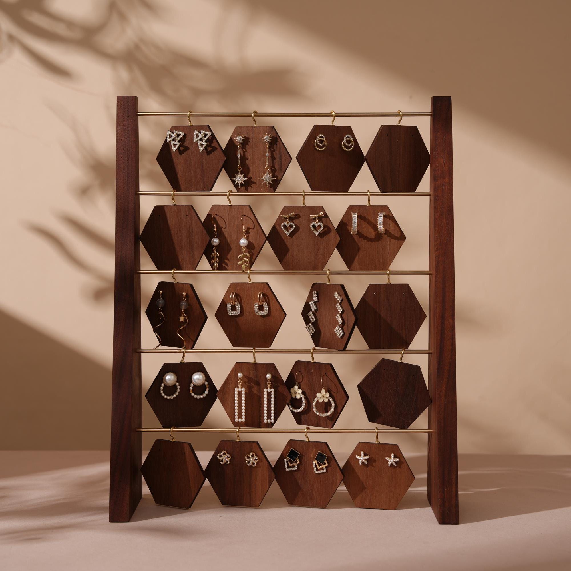 Walnut Earring Display Stand