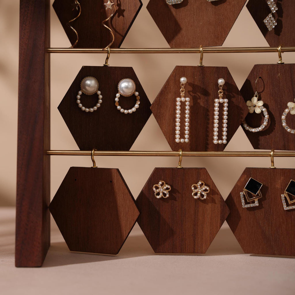 Walnut Earring Display Stand