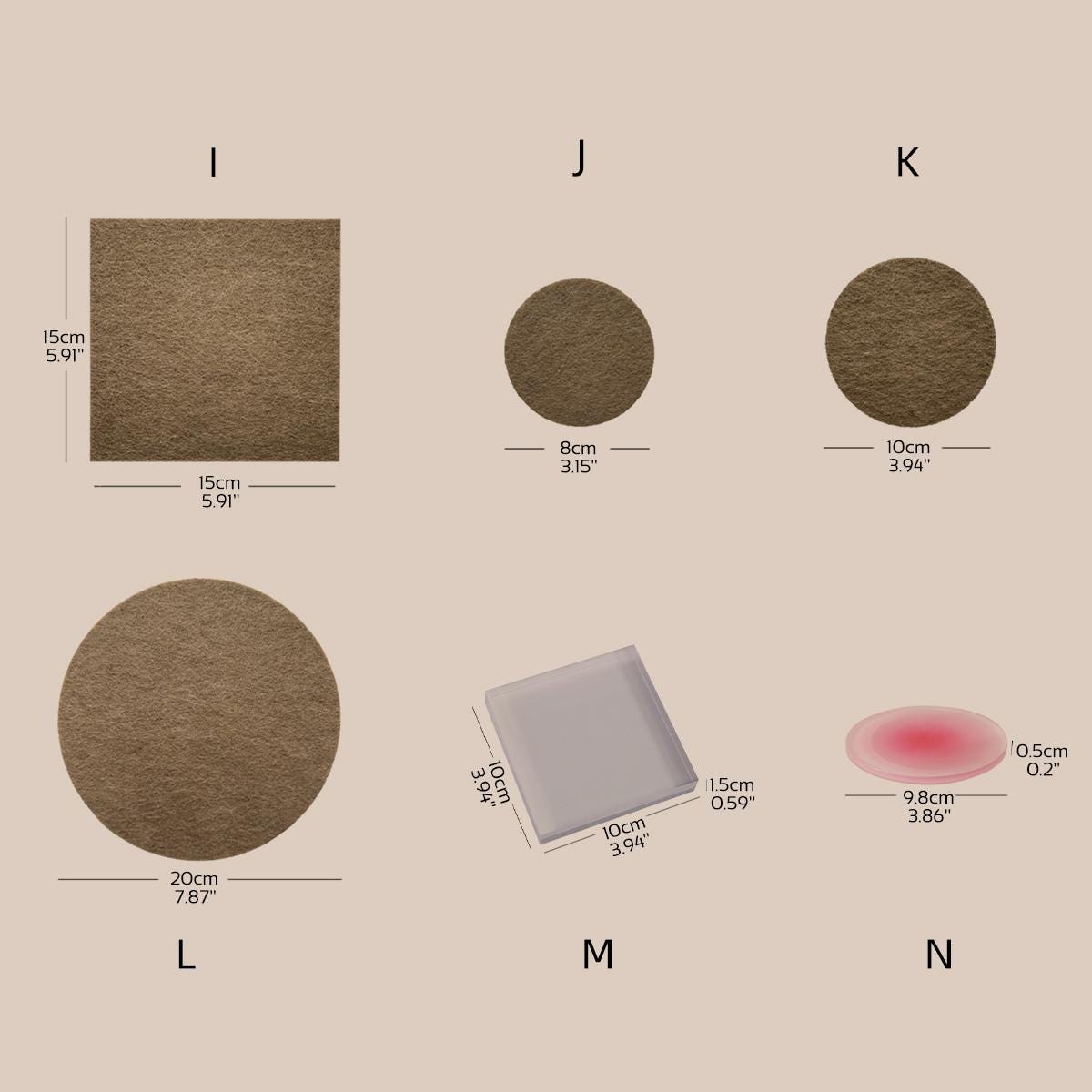 Beige Felt Jewelry Display Set