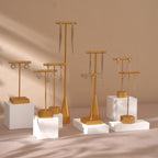 Gold Metal Earring Holder: Jewelry Display Stand with Gypsum Base