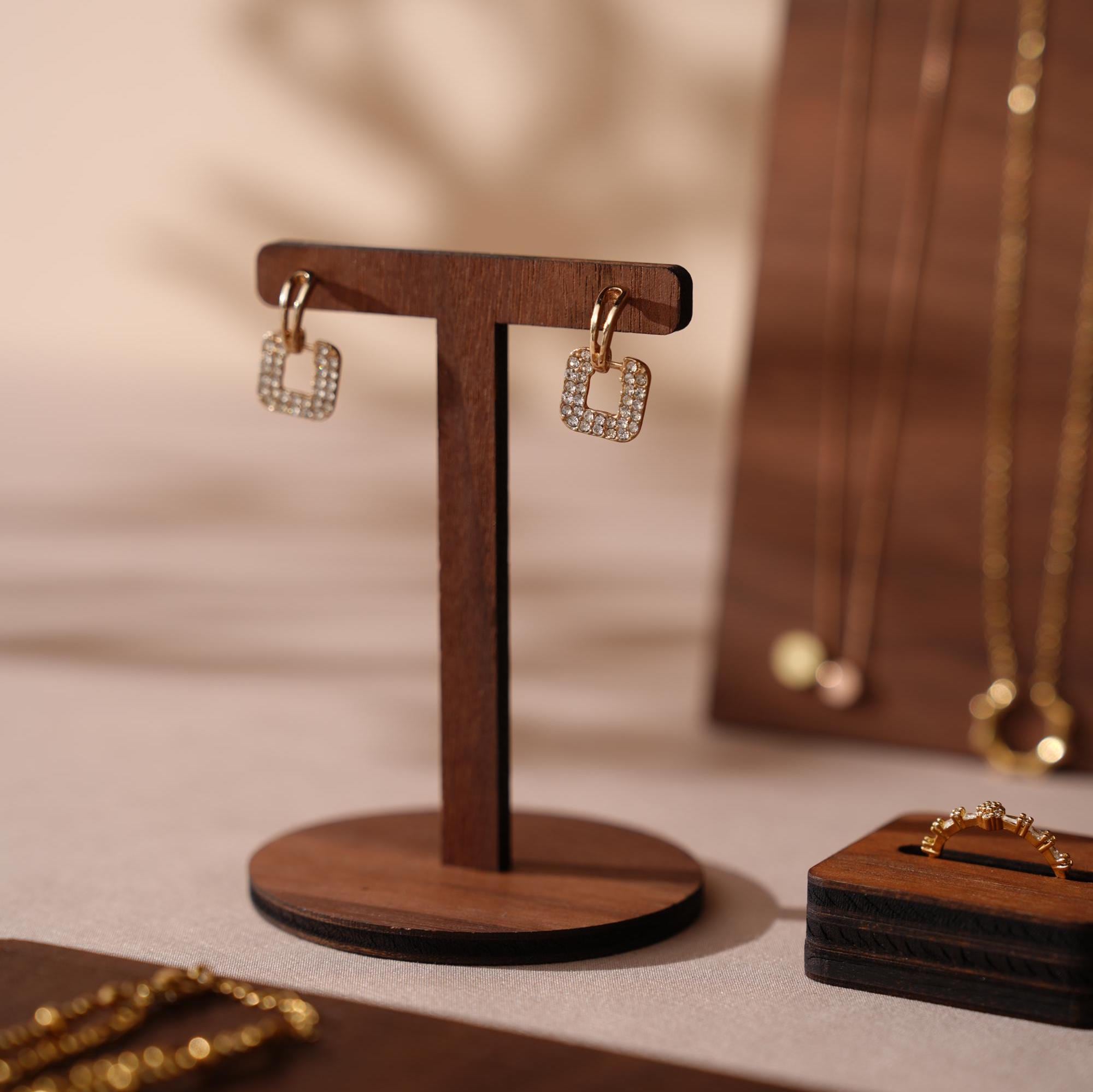 Walnut Veneer Jewelry Display Prop