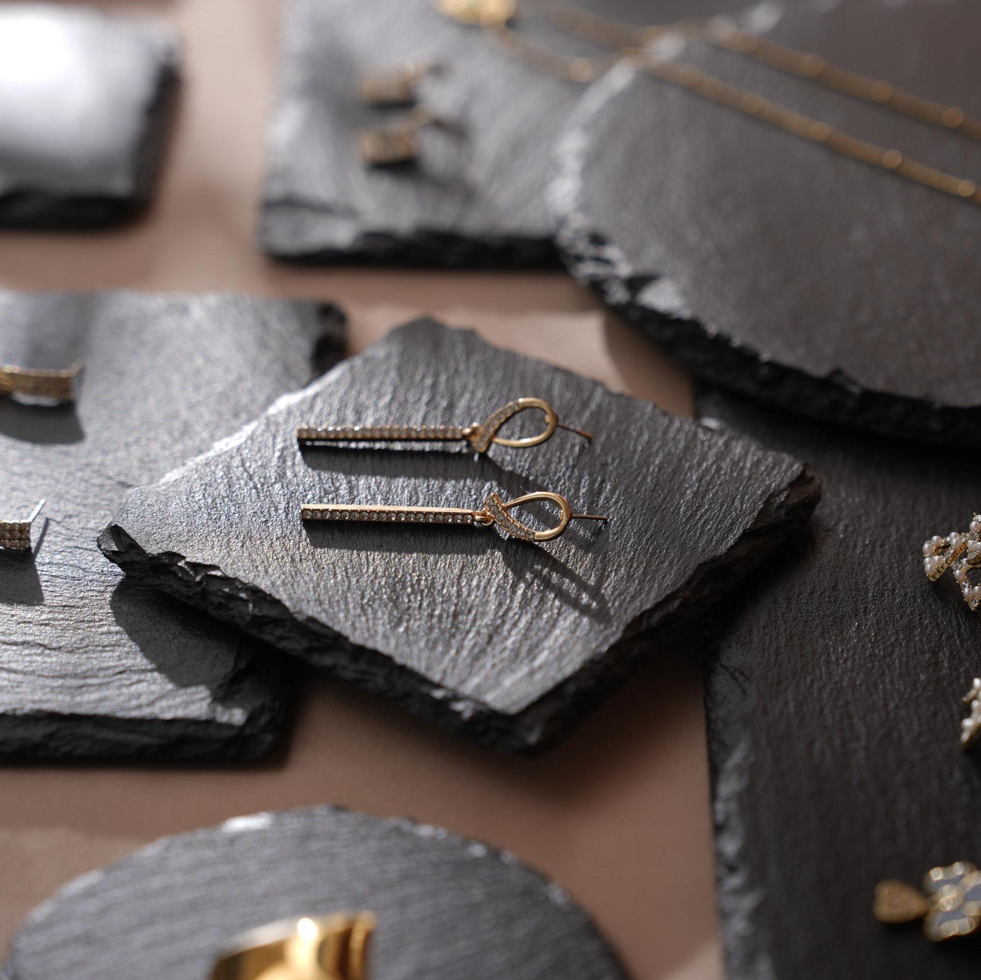 Black Slate Jewelry Display Set: Boutique Showcase Organizer