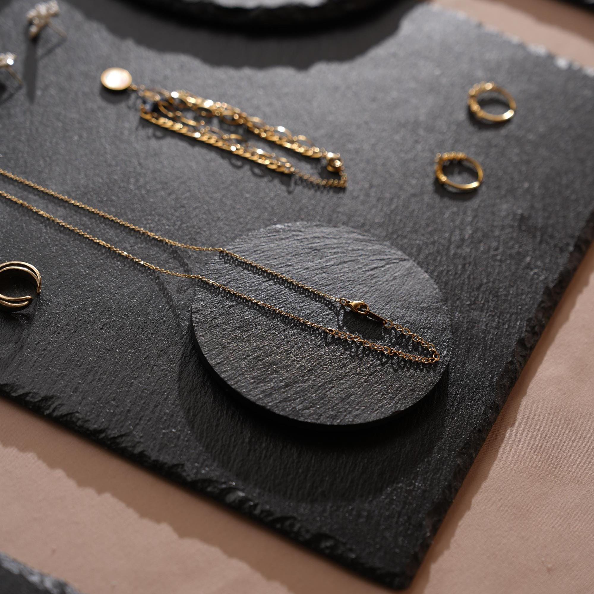 Black Slate Jewelry Display Set: Boutique Showcase Organizer