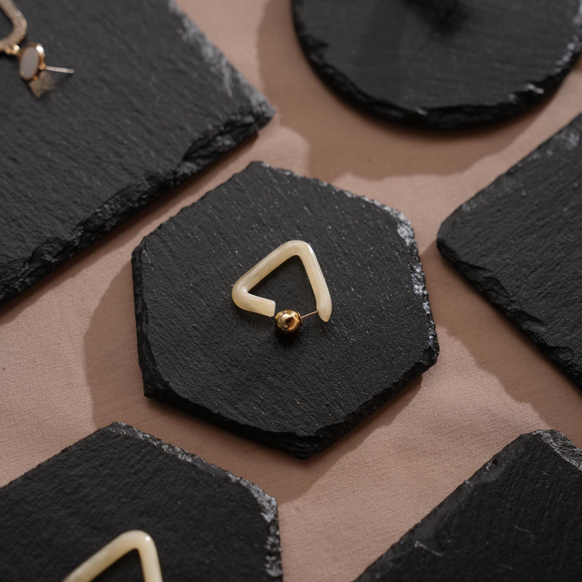 Black Slate Jewelry Display Set: Boutique Showcase Organizer