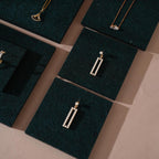 Dark Green Felt Jewelry Display Set