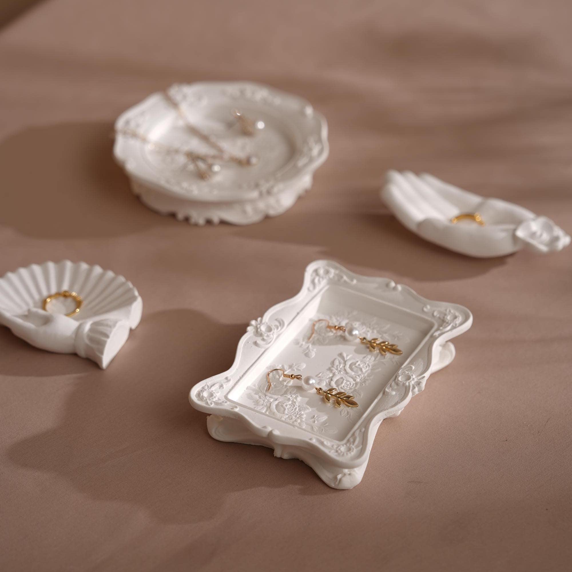 Neoclassical Gypsum Jewelry Holder Set