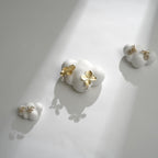 Gypsum Cloud Earring Display Holder: Stud Stand Dish