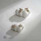 Gypsum Cloud Earring Display Holder: Stud Stand Dish