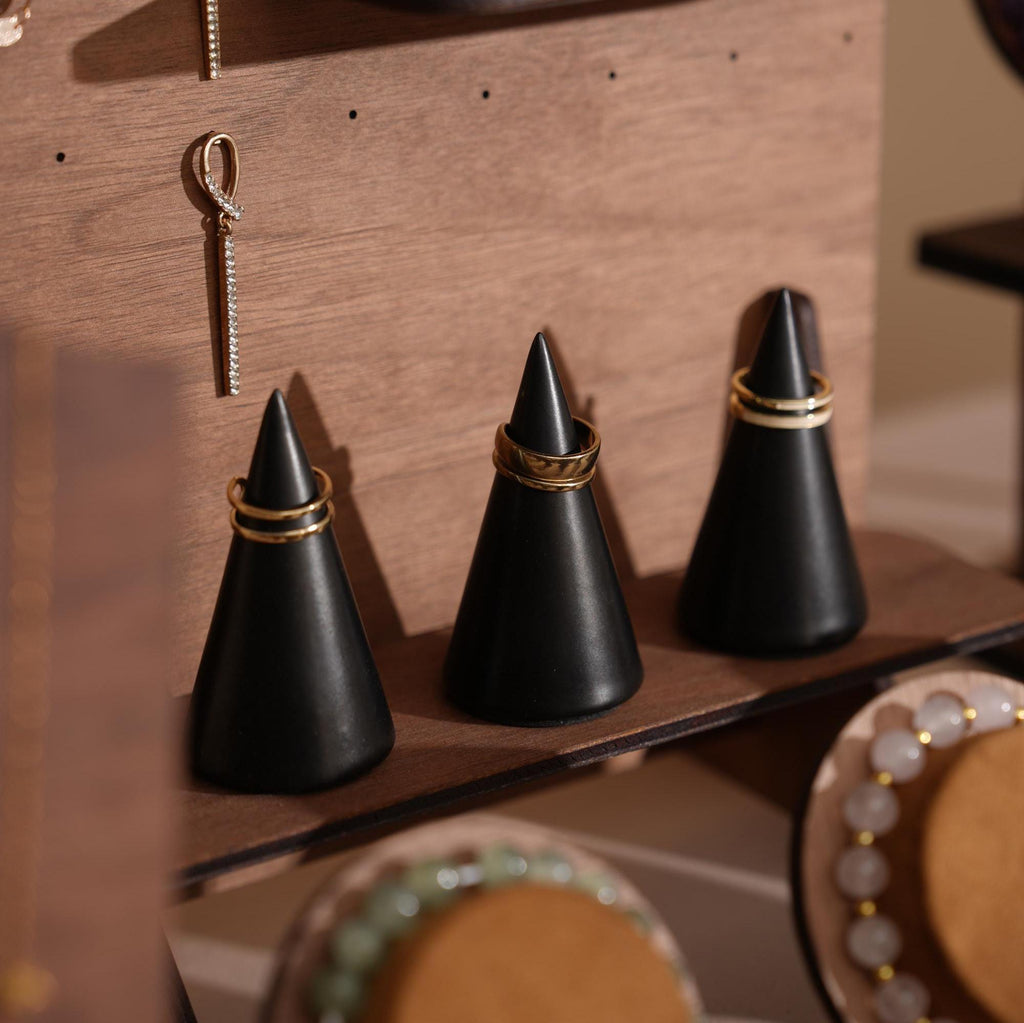 Walnut Veneer 44-Piece Jewelry Display Set