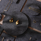 Gray Felt Jewelry Display Set: Necklace, Ring, Earring Showcase