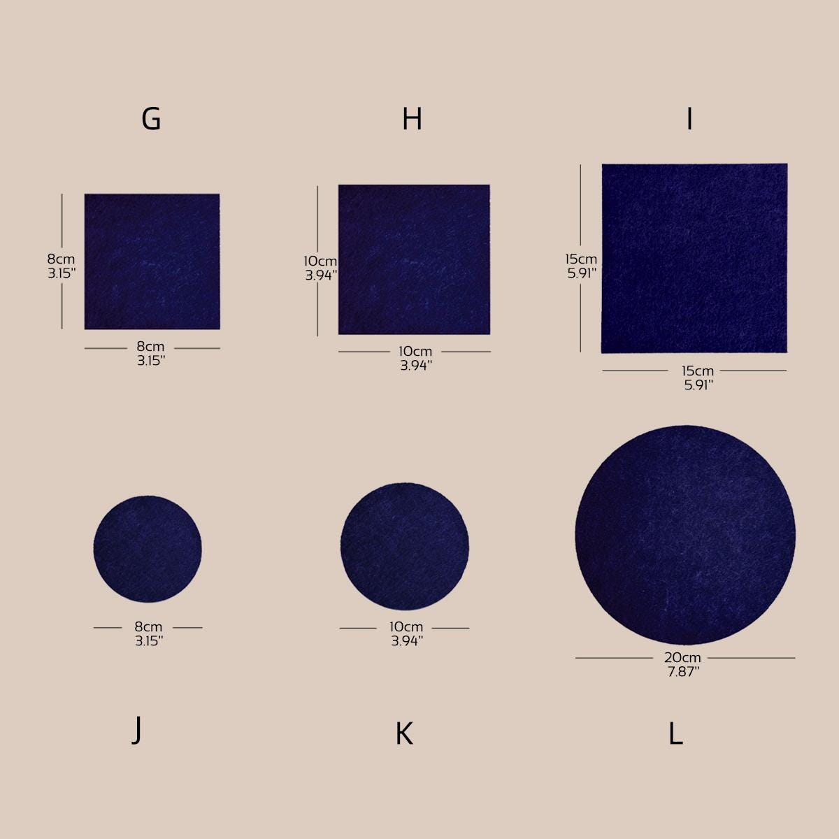 Midnight Blue Felt Jewelry Display Set: Ring, Necklace, Earring Showcase