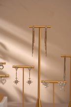 Gold Metal Earring Holder: Jewelry Display Stand with Gypsum Base