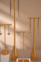 Gold Metal Earring Holder: Jewelry Display Stand with Gypsum Base