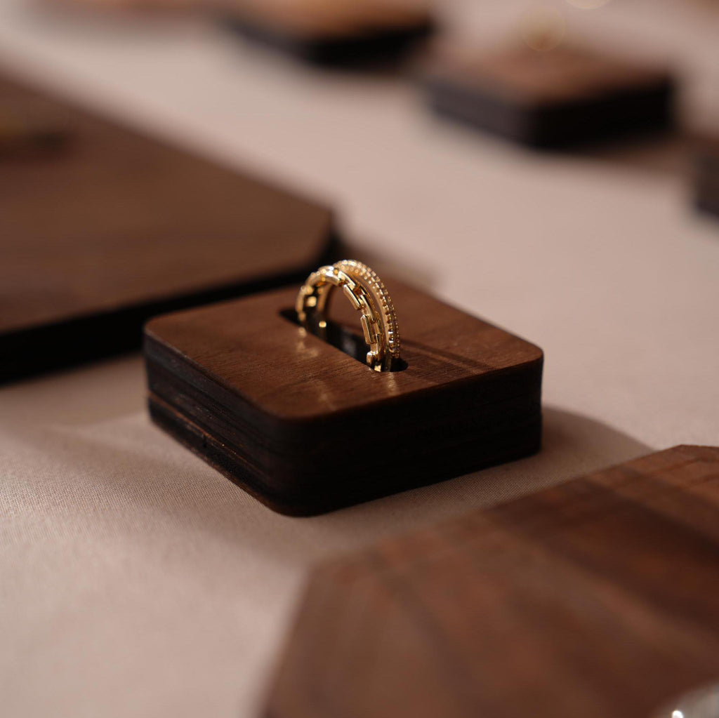 Walnut Veneer Jewelry Display Prop