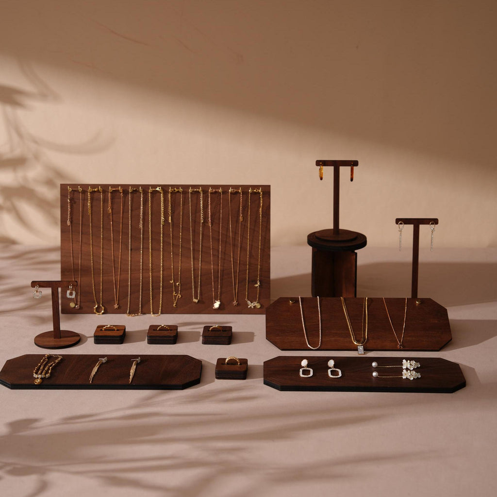 Walnut Veneer Jewelry Display Prop