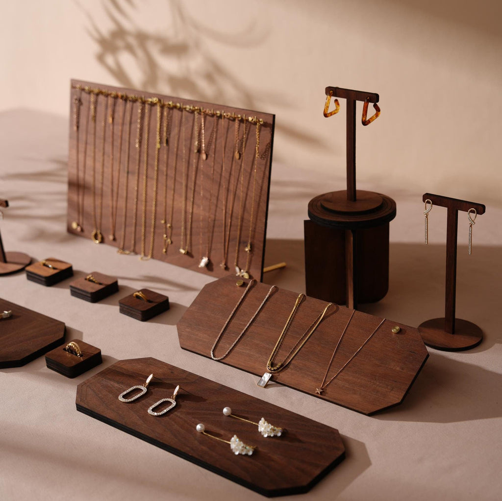 Walnut Veneer Jewelry Display Prop