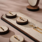 Elegant Jewelry Display Set: Stone-Look Necklace, Ring & Earring Organizer