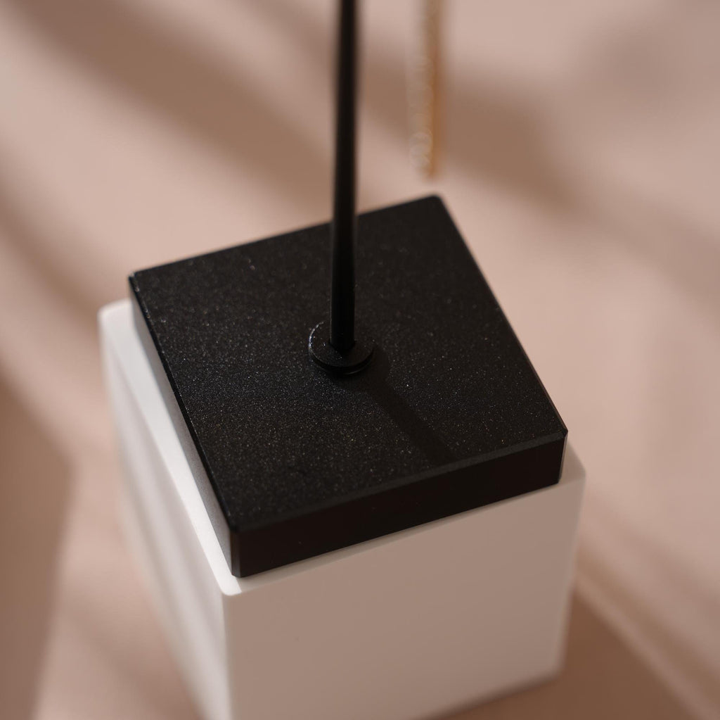 Black T Bar Earring Holder: Gypsum Jewelry Display Stand
