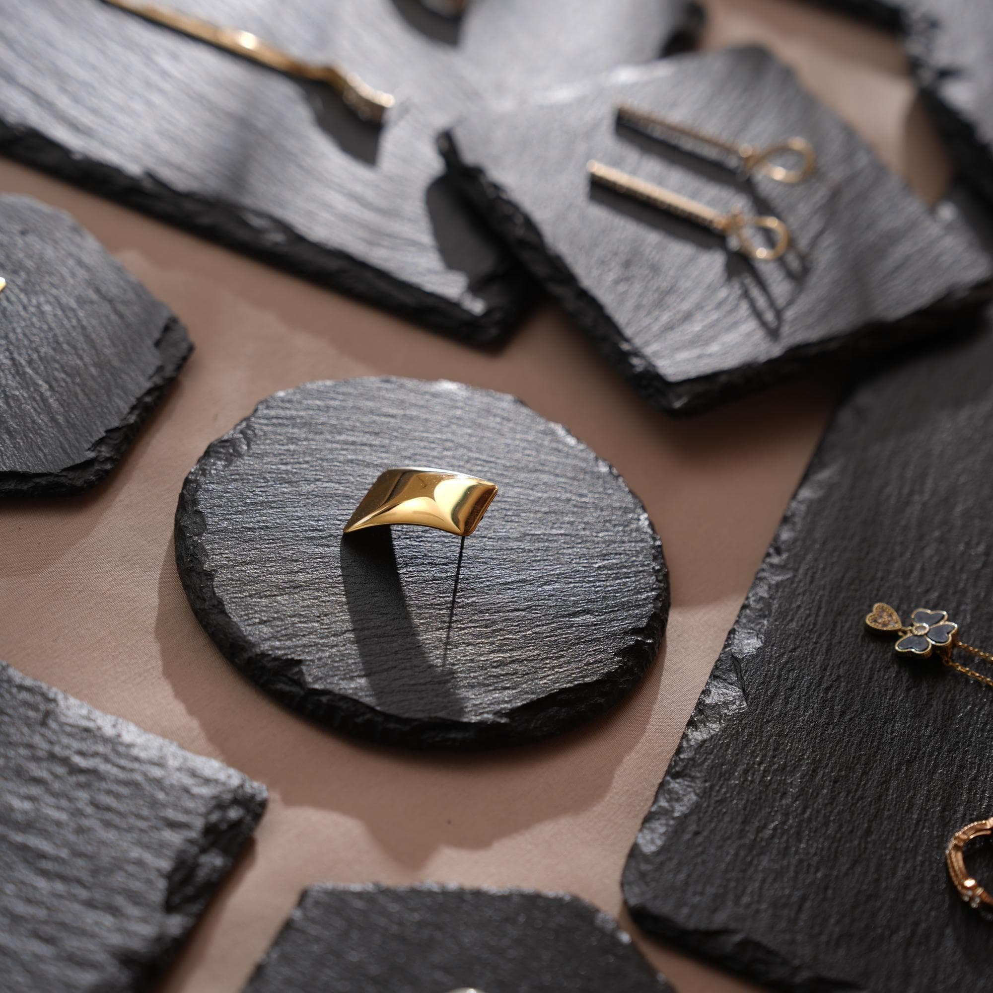 Black Slate Jewelry Display Set: Boutique Showcase Organizer