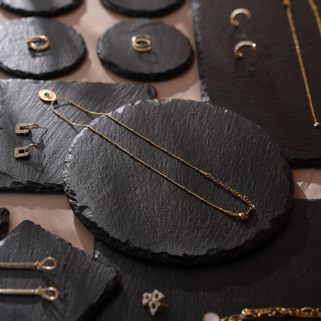 Black Slate Jewelry Display Set: Boutique Showcase Organizer