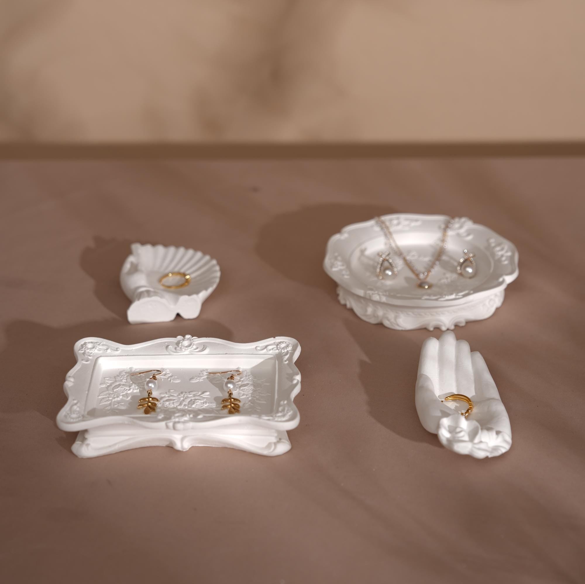 Neoclassical Gypsum Jewelry Holder Set
