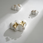Gypsum Cloud Earring Display Holder: Stud Stand Dish