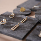 Gray Felt Jewelry Display Set: Necklace, Ring, Earring Showcase